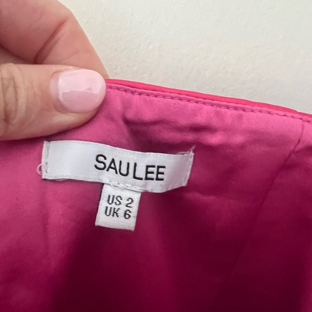 Sau Lee Pink Ruched Strapless Gown for Wedding Guest - Picture 2 of 9